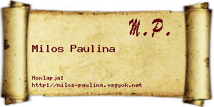 Milos Paulina névjegykártya